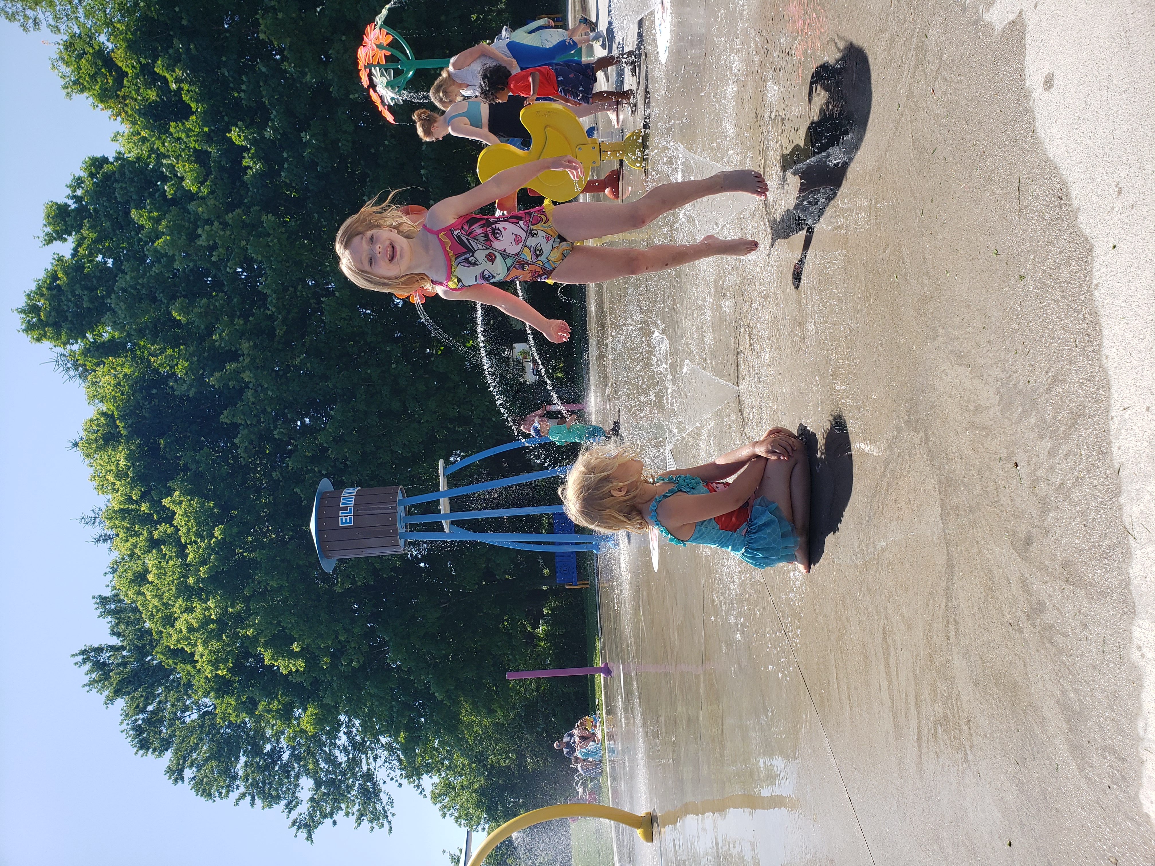 Campers at the splash pad